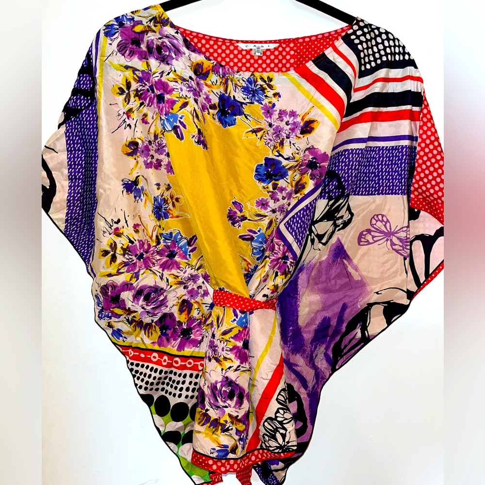 CAbi 100% Silk Kimono Top•No waist band•Matching Waist Tie